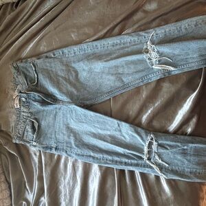Zara Light Blue Distressed Skinny Jeans
